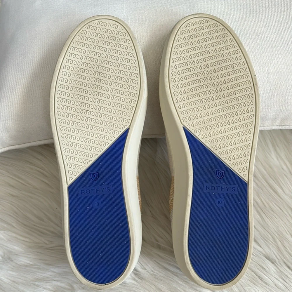Rothy's Birch Stripe Neutral Slip-On Sneakers Size 10 - Picture 12 of 13